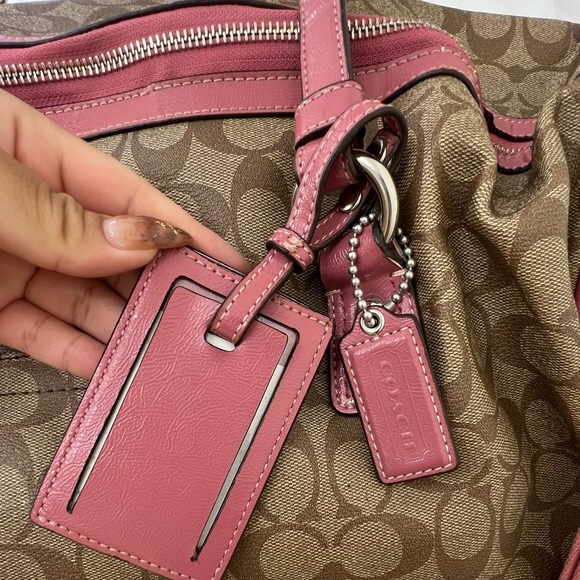 Vintage Coach Duffle travel bag in monogram/pink - Picture 6 of 12